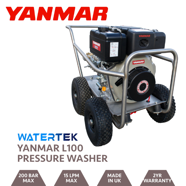 Watertek Pro Yanmar L100 15LPM 200 BAR Mazzoni Pressure Washer